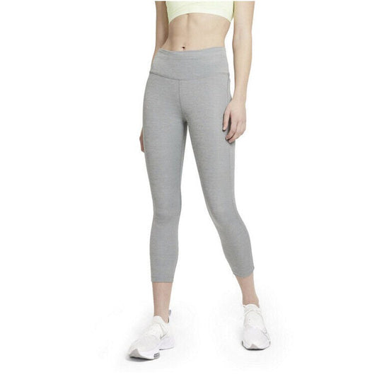 Nike Women’s Fast Crop Length Running Capri Leggings-Grey Heather-Medium-Tag $58