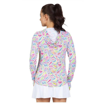 $110 IBKUL Women’s Massie Print Long Sleeve Hoody -Watermelon Multi-XSmall-New