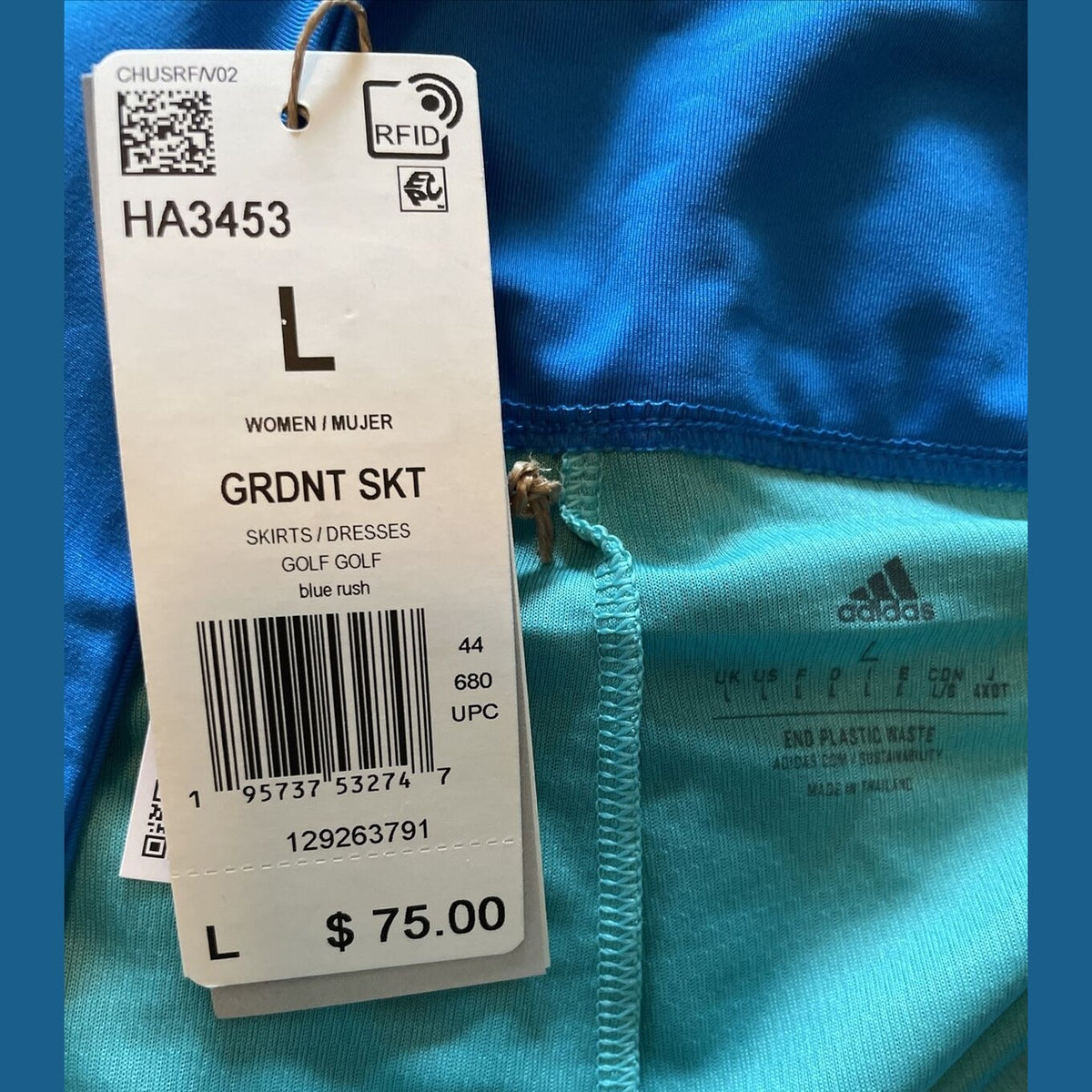 Adidas Golf Gradient Skort HA3453 - Blue Rush - Large - New $75