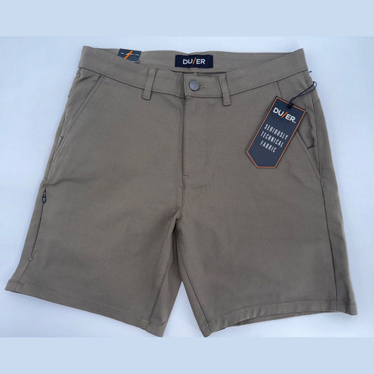 $90 DU/ER Men’s Nustretch 7” Performance Stretch Shorts- Thyme - 31W- New Tags