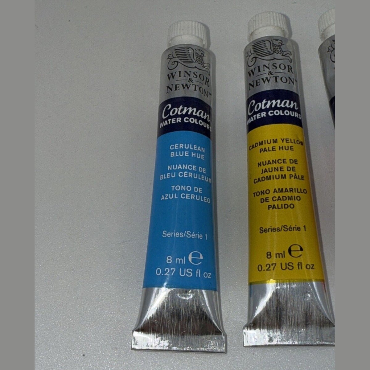 Combo Lot Of 3 Winsor & Newton Cotman Water Colours, 8ml, Red, Yellow, Blue