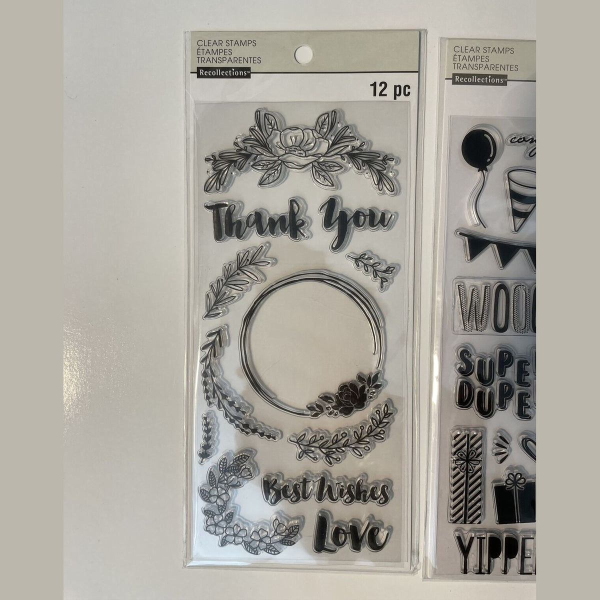 Lot Of 3 Recollections Poly Clear Photopolymer Stamps - Combo Lot