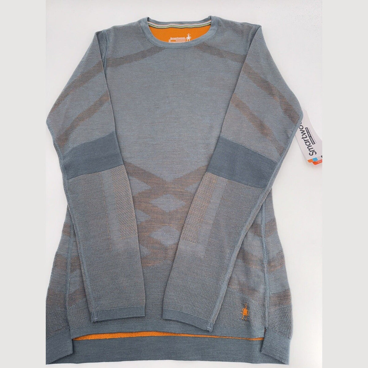 $130 Smartwool Women’s Intraknit Activ Merino Base Layer Top-pewter Blue-XLarge