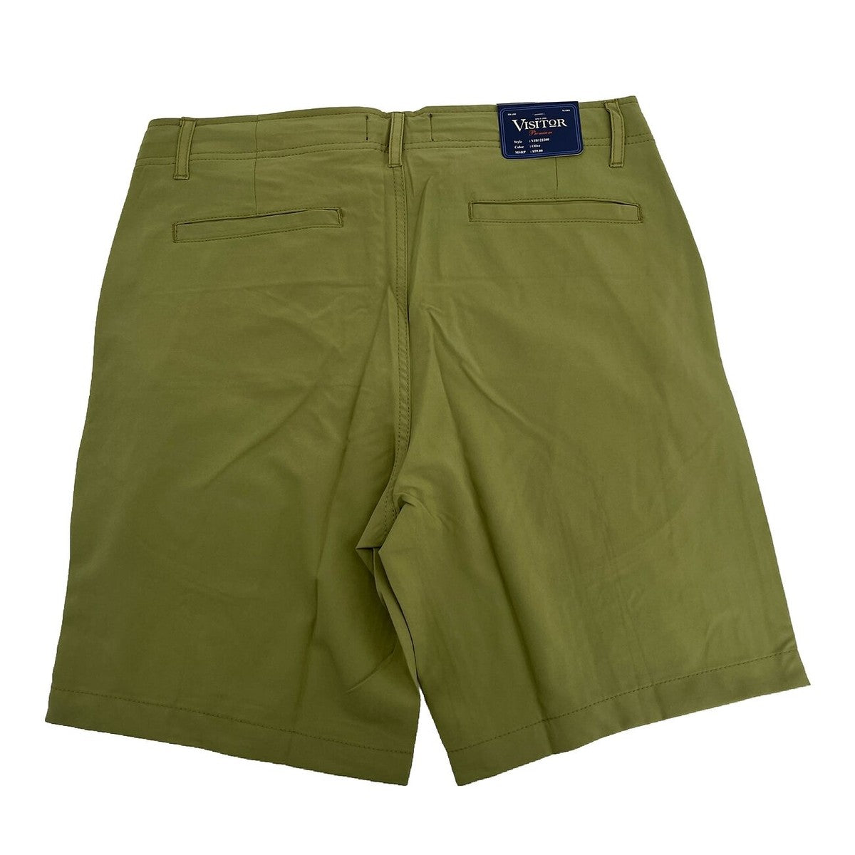 $59 Visitor Men’s Dressy/Casual Micro Light Comfy Shorts -Olive Green-Size: 30”
