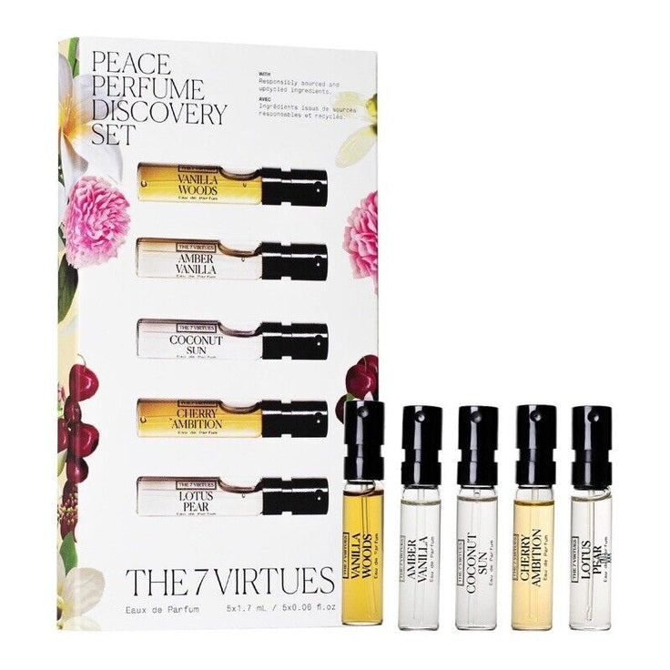 The 7 Virtues Eau de Parfum Spray 5 Sample Discovery Set - New Fresh Arrival
