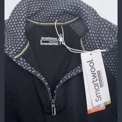 $120 Smartwool Women’s 1/4 Zip Pullover Merino 1/4 Zip-Black Dots - Small -New