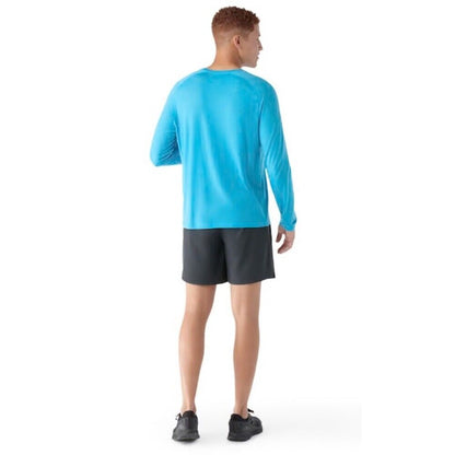 $75 Smartwool Men’s Active Ultralight Long Sleeve Shirt-Iceberg Blue-Medium-New