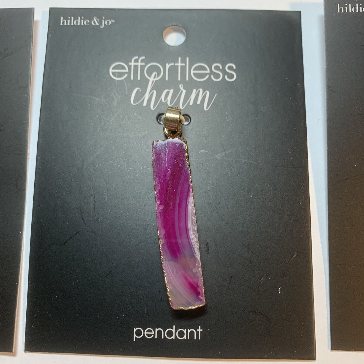 Lot Of 3 Hildie Jo Pendant effortless Charm - Various Precious Stones Pendants