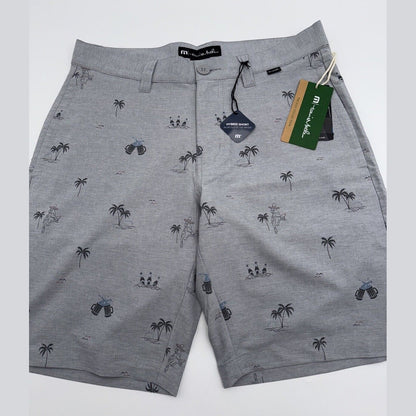 $89 Travis Mathew Men’s Straight Shot 9” Shorts - Heather Sleet- 30W - NWT