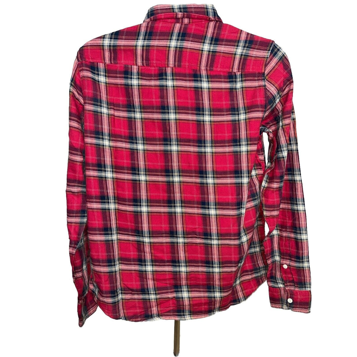 $79 Buffalo David Bitton Men’s Satwil Plaid Long Sleeve Shirt- Cranberry-Small