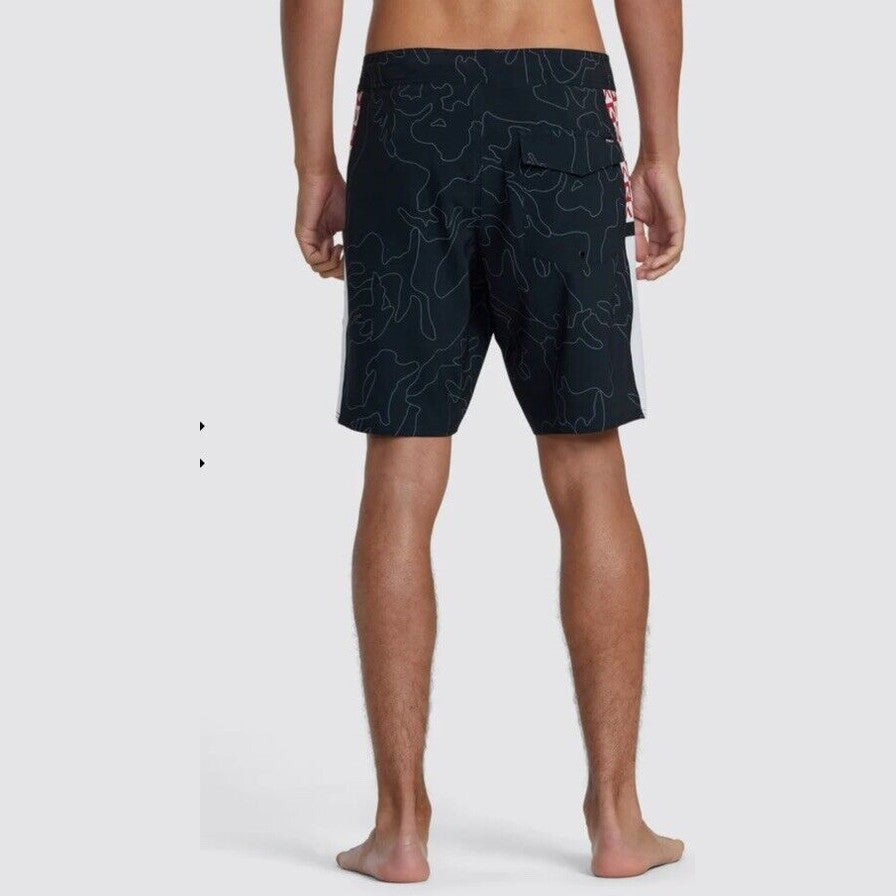 $60 RVCA Men’s Apex 2 - 18" Boardshorts Trunk - Camo Black/Red- Size: 30”- New