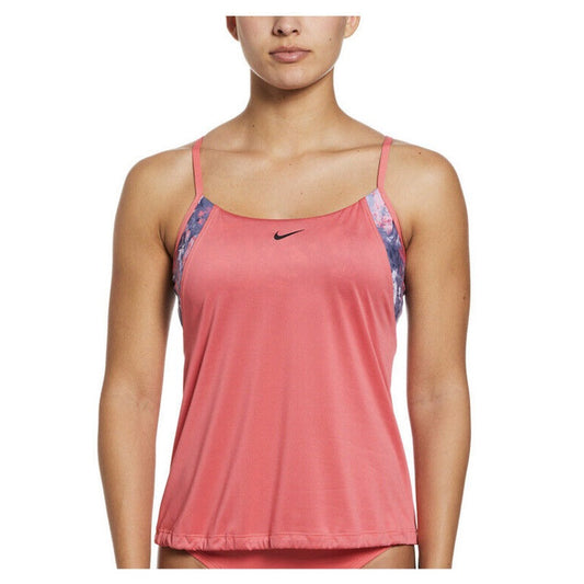 Nike Women's  Layered Tankini Swim Top-Sea Coral-Small-New Tag