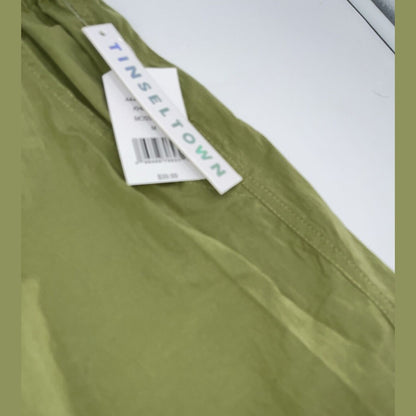 $40 Tinseltown Juniors D-Ring Parachute Pants - Moss Stone Lime - Medium -NWT