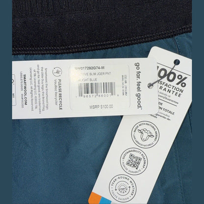 $100 Smartwool Women’s Active Slim Jogger Pants- Twilight Blue- Medium-New Tags