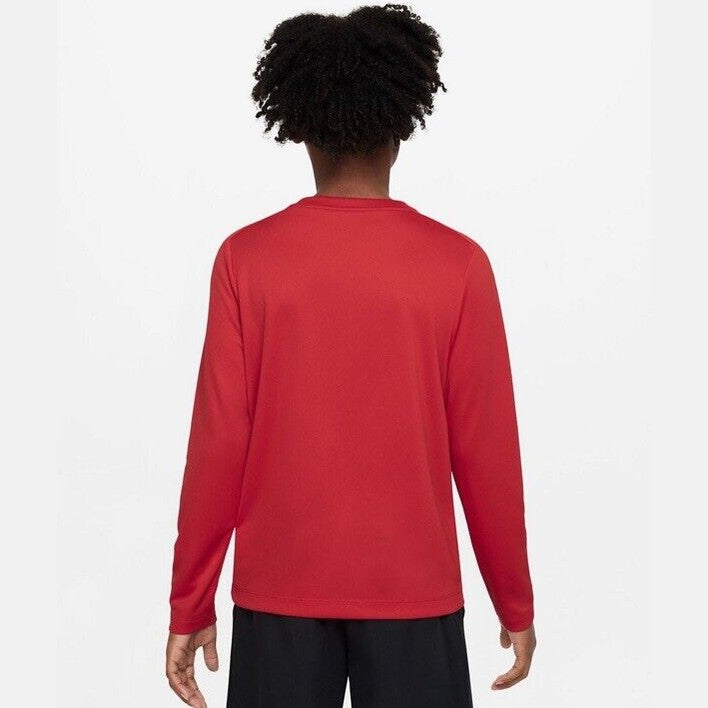 Nike Boys Dri Fit Long Sleeve Top Shirt - University Red - Large-NWT -Retail $42