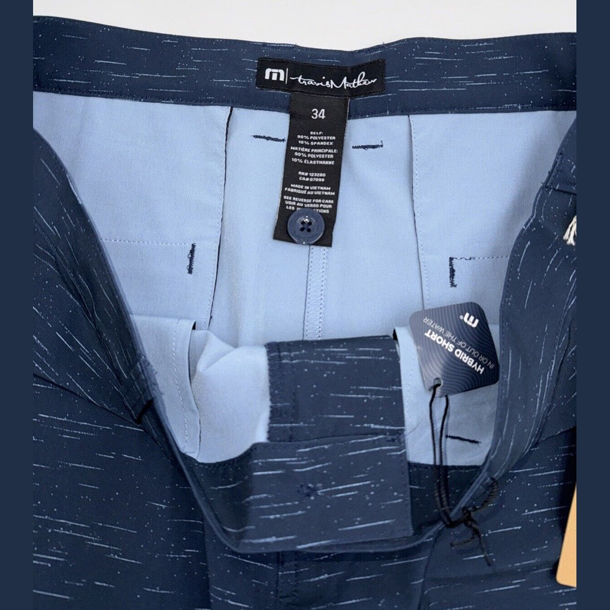 $89 Travis Mathew Men’s Solo Trip 9” Shorts - Dress Blues - 34W - NWT