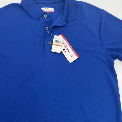 Grand Slam Off-Course Classic-Fit Solid Golf Polo -Blue Surf - Small- Tag $45