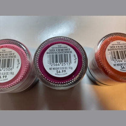 3 Pack Addison & Gates Set Tinted Lip Balm, Rose,Plum,Peach 1 Each - Sealed