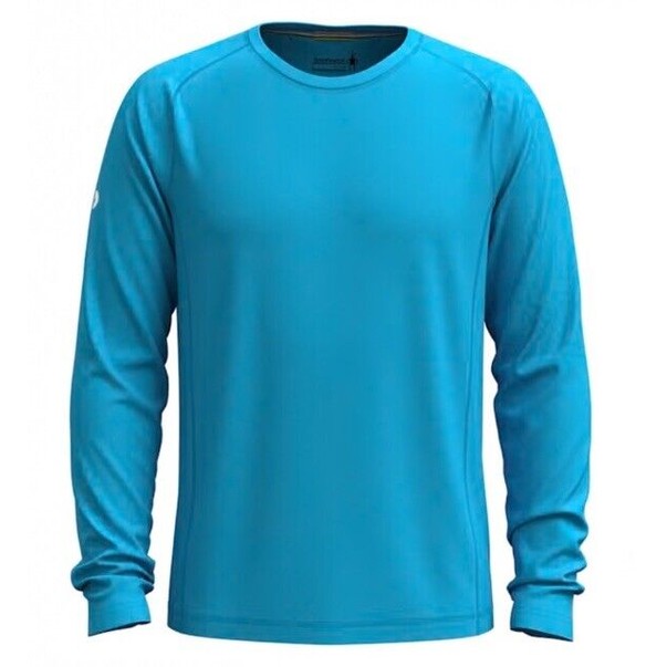 $75 Smartwool Men’s Active Ultralight Long Sleeve Shirt-Iceberg Blue-Medium-New
