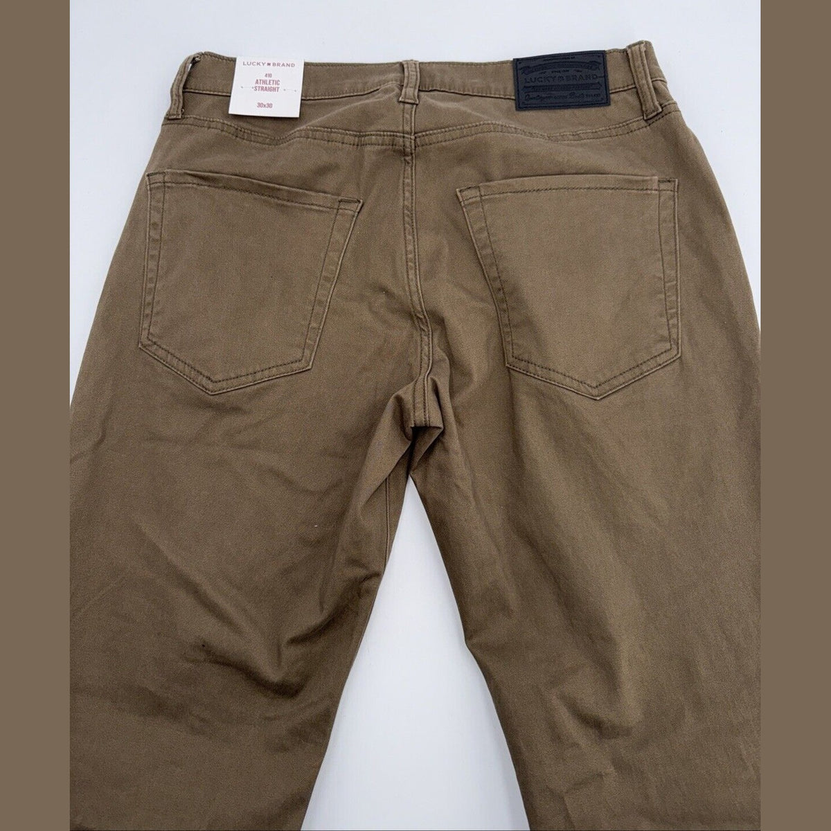 $99 Lucky Brand Men’s 410 Athletic Straight Five Pocket Pants-Bark-30W 30L- New