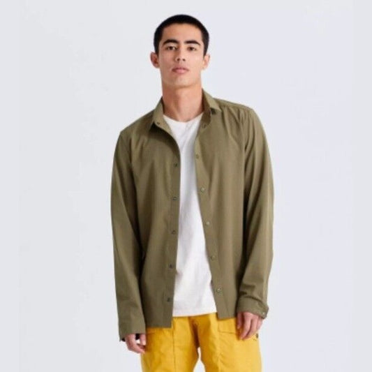 $150 FJALLRAVEN Men’s Specialized S/F Sun Long Sleeve Shirt-Khaki - Small- New