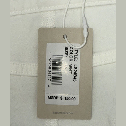 $150 Peter Millar Women's Karlie Stretch Sateen High Rise Pant-White-Size 10-NEW