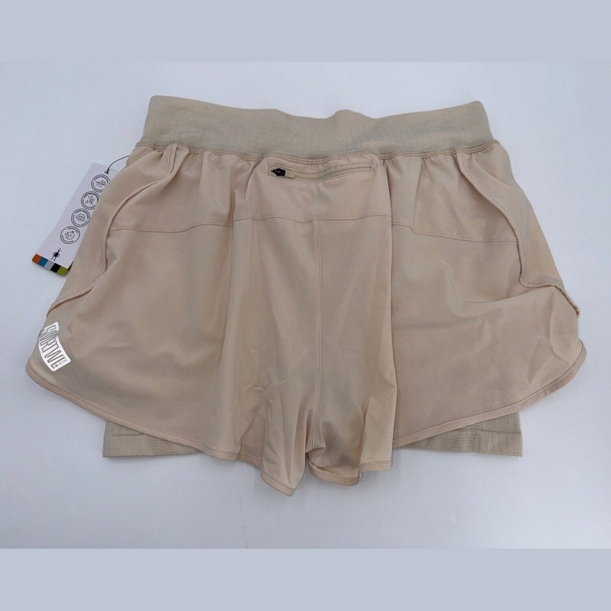 $95 SmartWool Women’s Intraknit Active Lined Shorts Merino Wool-Almond-XLarge