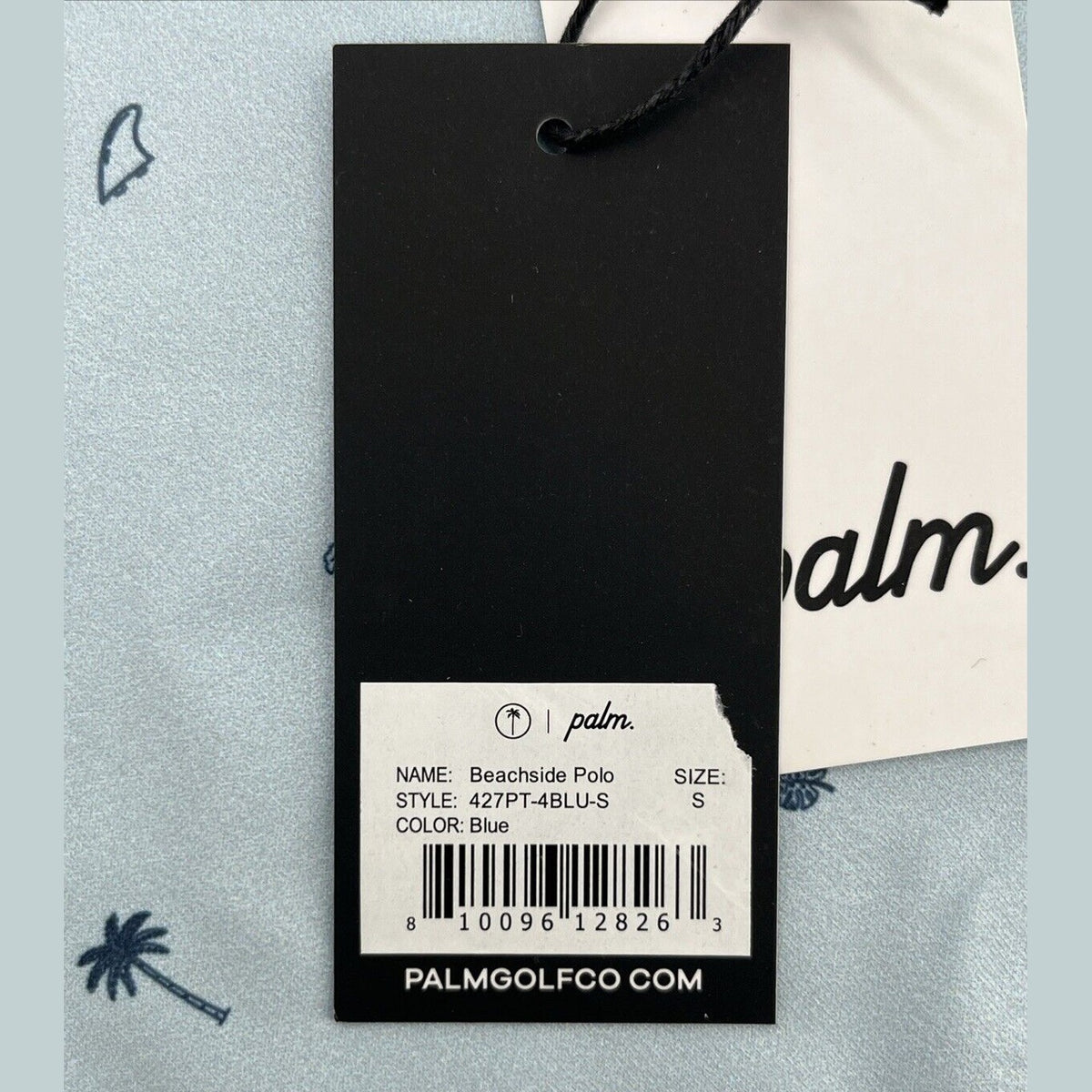 $75 Palm Golf Co. Men's Beachside Stretch Golf Polo Shirt- Blue - Small-New Tags