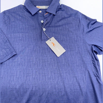 $109 Kjus Men’s Motion Golf Polo Embossed Performance Shirt-Navy-Size: 48/Small