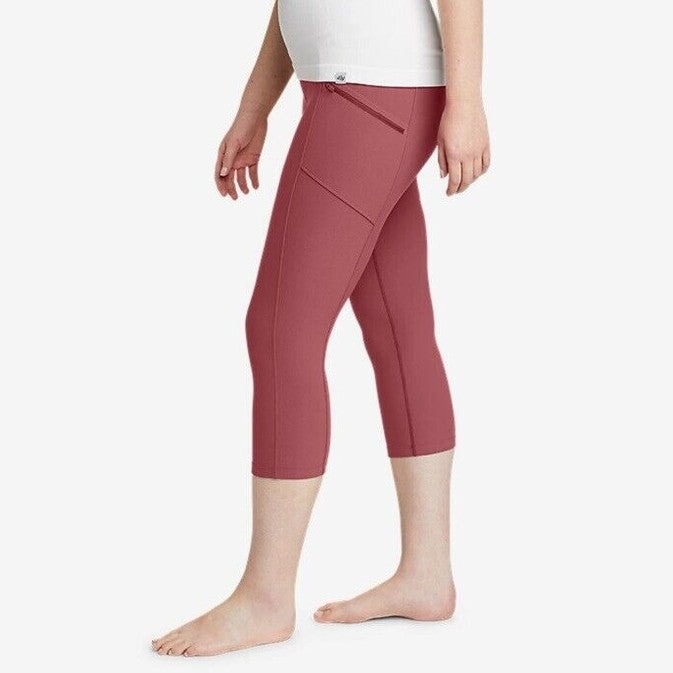 Eddie Bauer Women's Trail Tight Capri Leggings - Dark Chinaberry- TMed- NWT
