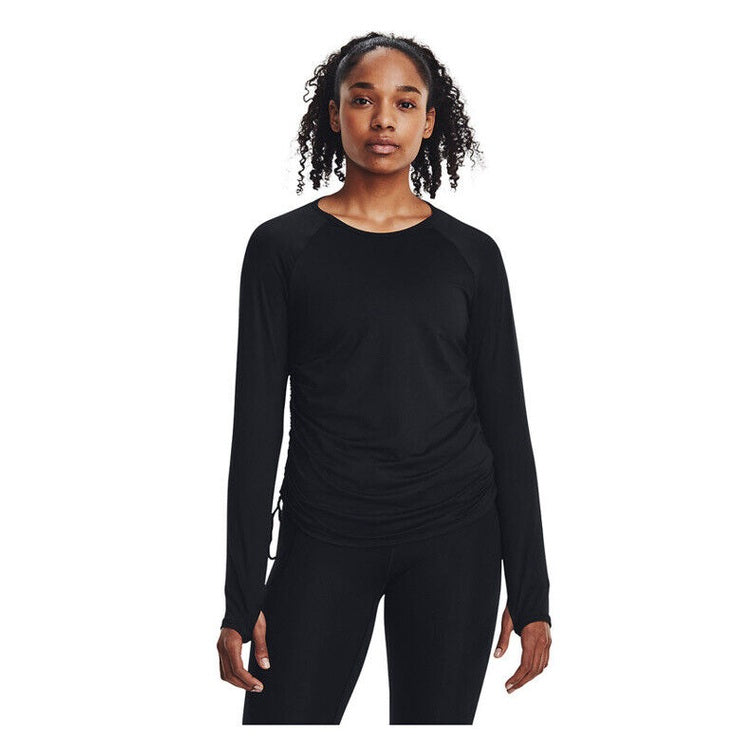 Under Armour Women's Motion Longline Cinch Side Shirt 1379179-Black-Medium-$45
