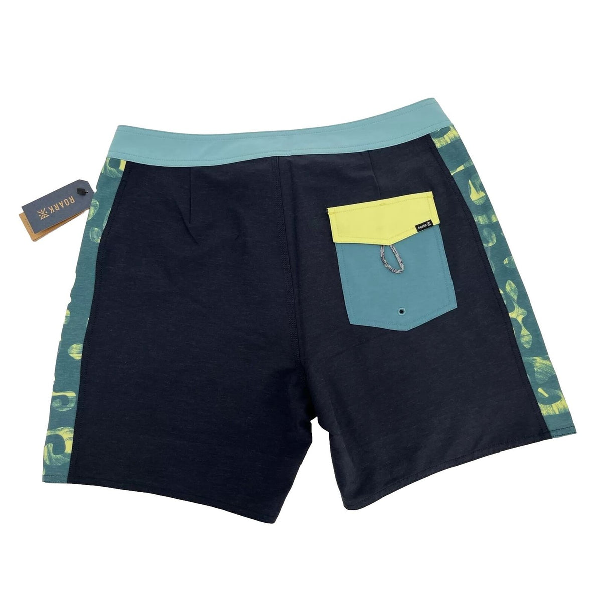 $69 Roark Men’s Passage Panel Batik 17” Boardshorts-D.Navy Black -Size: 38W-New