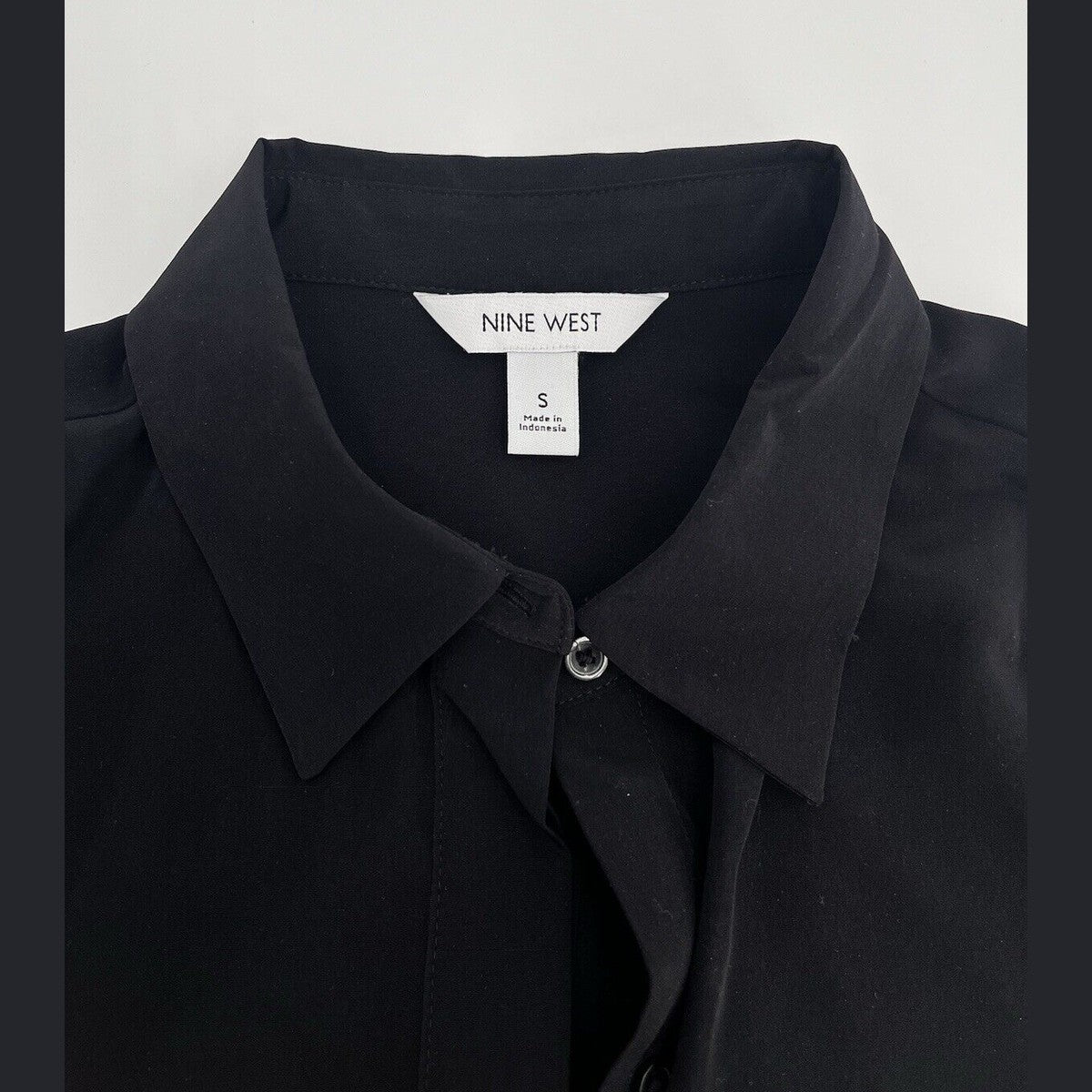$40 Nine West Women’s Oversized Long Sleeve Button Shirt - Black- Small- New Tag