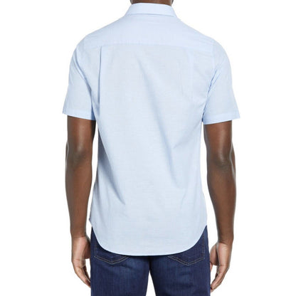Travis Mathew Men's Studebaker Short Sleeve  Button Shirt-Placid Blue-Medium-New