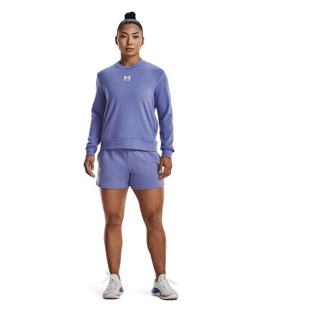 Under Armour Women's Rival Terry Shorts - Baja Blue - Medium- New Tag-Retail $50