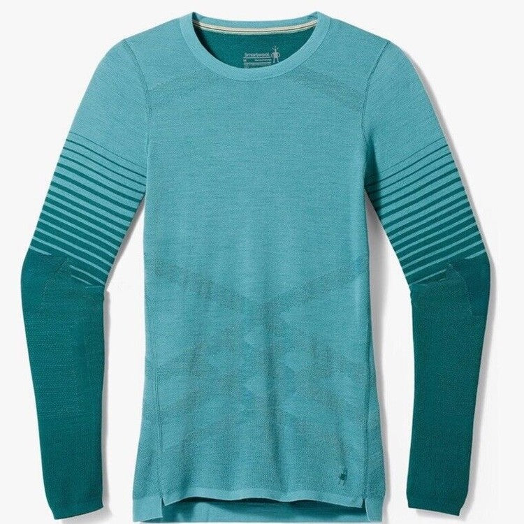 $130 Smartwool Women’s Intraknit Merino Base Layer Crew-Emerald -Small-New Tag