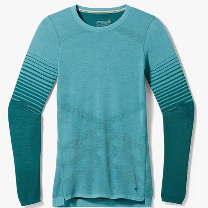 $130 Smartwool Women’s Intraknit Merino Base Layer Crew-Emerald -Small-New Tag