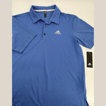 $65 Adidas Men’s Ottoman Pencil Stripe Polo Shirt ADVR0875-Crew Blue-Small-New