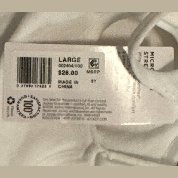 Jockey Modern Women’s MicroStretch Seamfree Cami Strap Bralette 2404 White-Large