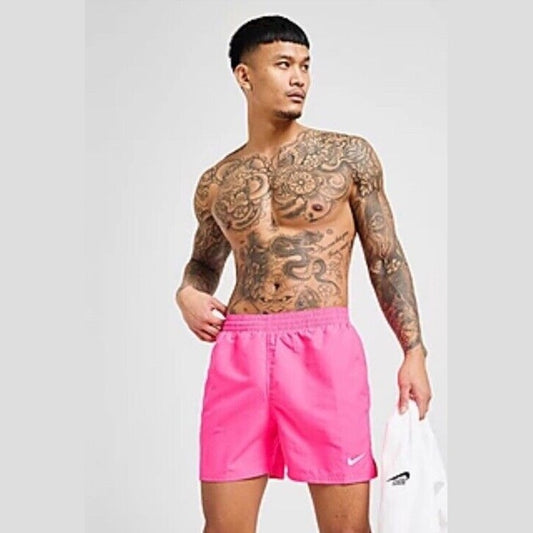 Nike Men's Swoosh Swim Trunks NESSF560-656-  Pink - Medium -NEW- MSRP $50