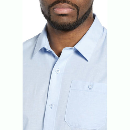 Travis Mathew Men's Studebaker Short Sleeve  Button Shirt-Placid Blue-Medium-New