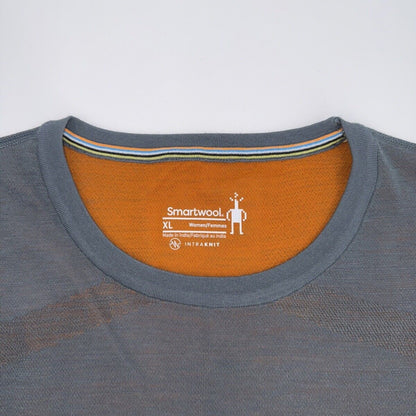 $130 Smartwool Women’s Intraknit Activ Merino Base Layer Top-pewter Blue-XLarge