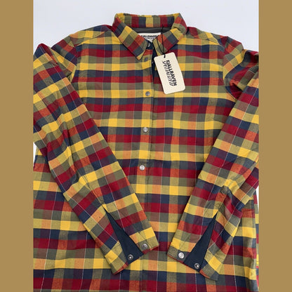 $180 FjallRaven Women’s Rider’s Flannel Plaid Thick Shirt- Flag Multi-Small-New