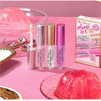NIB Too Faced Plump & Go Ultimate Travel Plumping Gloss Set Limited Edition 2023