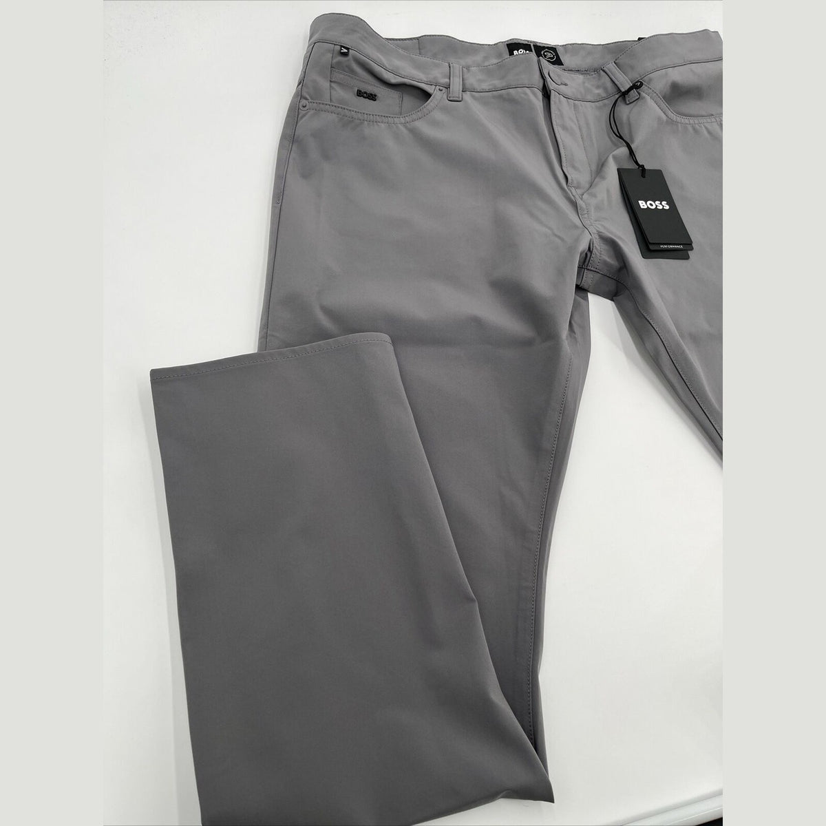 $178 Hugo Boss Delaware Slim Fit 5 Pocket Pants- Dark Grey-Size: 38W 32L-New Tag