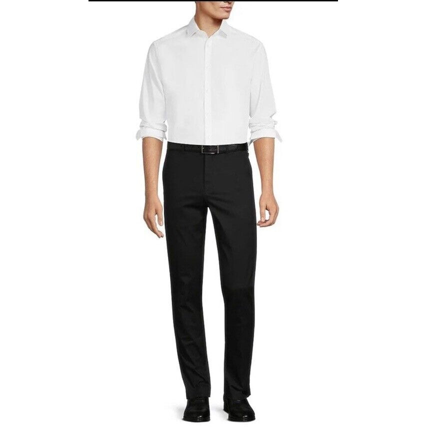 Murano Men’s Evan Extra Slim Fit Flat Front Dress Pants-Black- 29W 29L