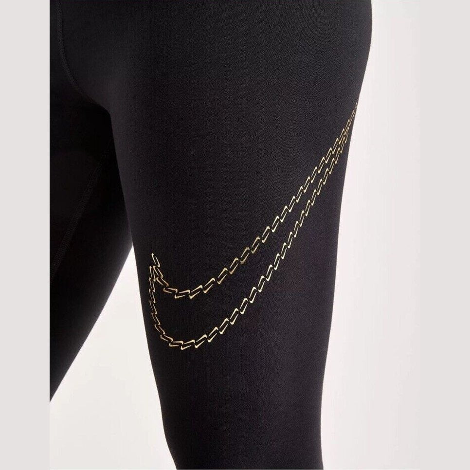 $60 Nike Women’s Premium High-Waisted Shine Leggings (FB8766-010)-Black-Small