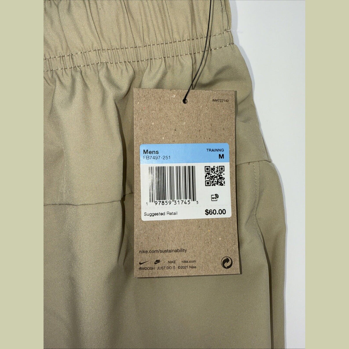 $60 Nike Form Tapered Versatile Pants Lightweight Jogger FB7497-Beige-Medium