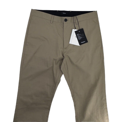 $225 Theory Men’s Zaine Mid Rise Straight Pants - Bark - Size 30Wx32L
