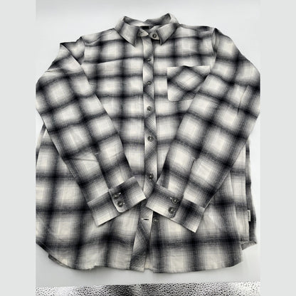 Eddie Bauer Women's Forest Flannel Shirt-Onyx Plaid-Medium - New Tag $45